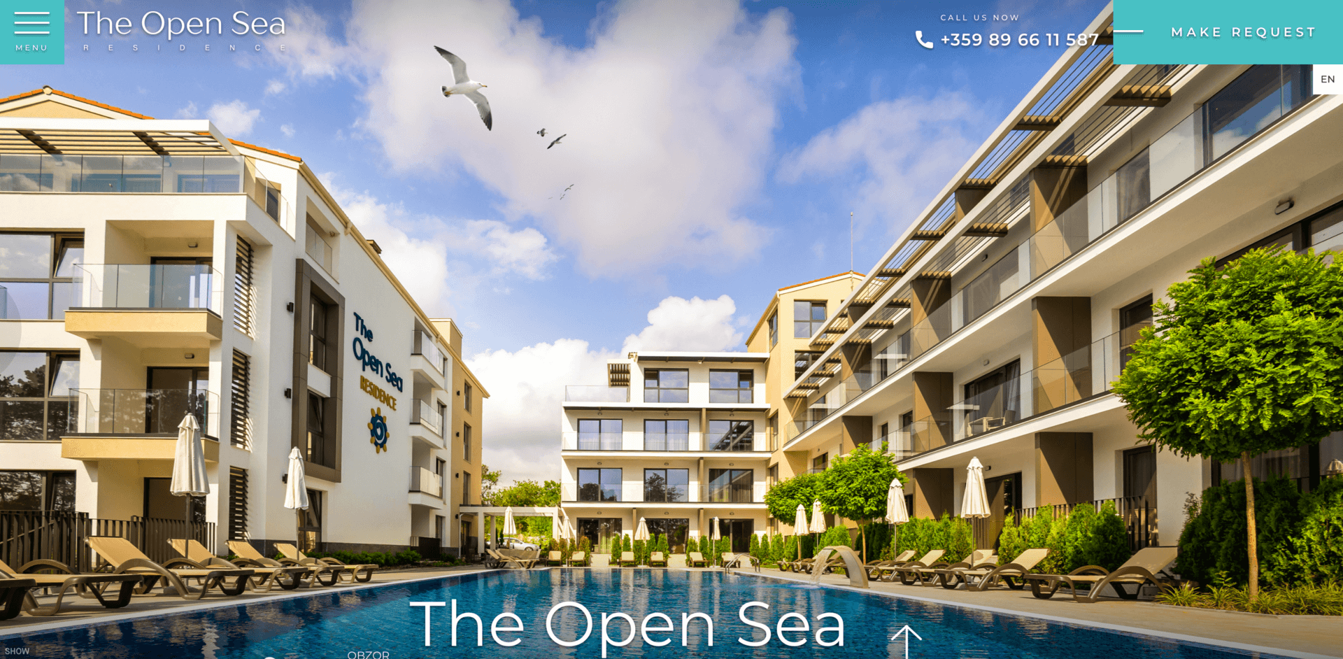 Уеб сайт изработен за Open Sea Residence - Web Factor